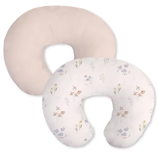 Image of Little Grape Land Nursing Pillow Covers 2 Pack, Soft & Breathable Removable Breastfeeding Pillows Covers for Feeding Pillows, Nursing Pillow Slipcover for Baby Girls Boys, (Wilderberry)
