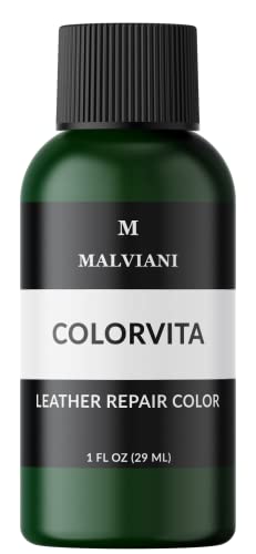 MALVIANI Leather Repair Color Restorer - Dark Green - Repair Furniture, Couch, Car Seat & Sofa - 1 oz.