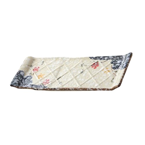 Plato rectangular de cerámica estilo japonés 10 pulgadas miniatura 1