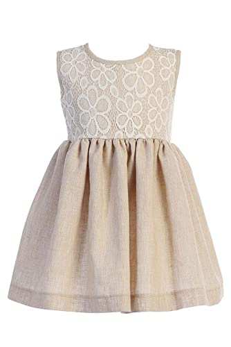 Lito M752 Lace & Cotton Linen Dress
