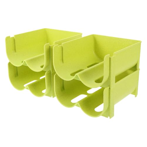 Toyvian Soporte Apilable para Botellas y Latas, Estante Organizador de Bebidas para Cocina, 4 Piezas, Material PP Resistente Humedad, Color Verde, Adecuado para Almacenamiento en Despensa