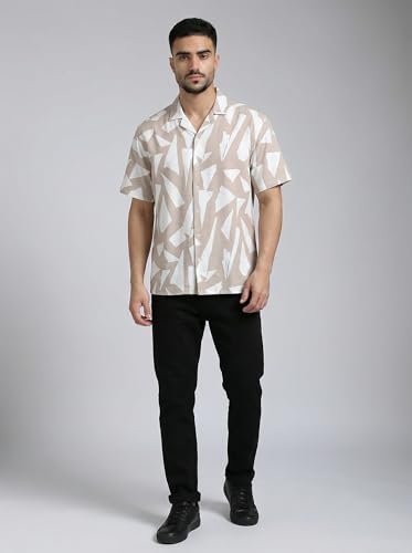 Image of GLORYBOYZ Men's Half Sleeves Abstract Printed Casual Shirt S-2XL