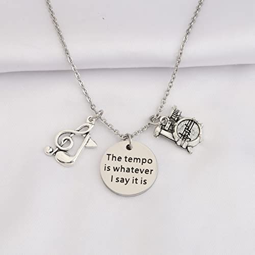 WSNANG Drum Necklace Musician Gifts Drummer Jewelry Charm Necklace Gifts for Drum Players2