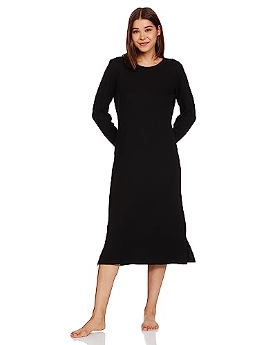Image of Amazon Brand - Symbol Women's Casual Cotton Blend Waffle Calf Length Regular Fit Nighty (Available in Plus Sizes)