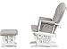 Angel Line Grayson Glider and Ottoman with Arm Rest ,White with Gray