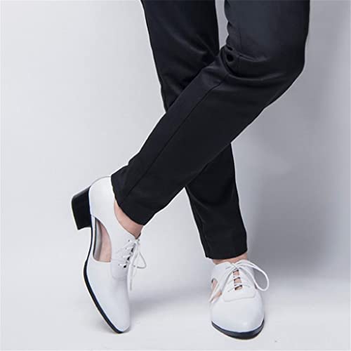 Mens Sandals High Heels Leather Dress Men Shoes Business Office Work Breathable Hollow Pointed-Toe Shoes Sandals(D,8.5code)2