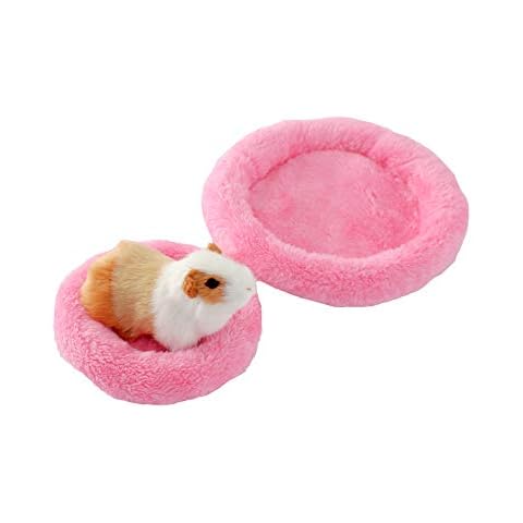SMDARROY 2PCS Soft Plush Pet Bed Winter Small Animal Cage Mat Guinea Pig Hamster Sleeping Bed Cover