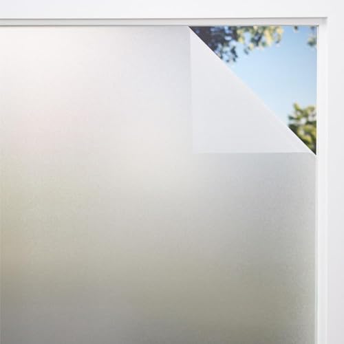 Image of Window Privacy Sheet for Glass Covering with Frosted Blur Texture | Self Adhesive-Uv Protection /Sun Heat Control || (18 x 108 Inch, Frost Color)