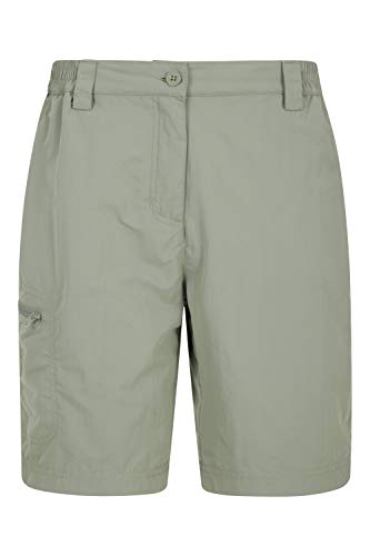 Mountain Warehouse Pantalones Cortos Navigator antimosquitos para Mujer - Ligeros - Protección UV - Parte Trasera y Bolsillos elásticos - para Senderismo y Viajes Caqui 46