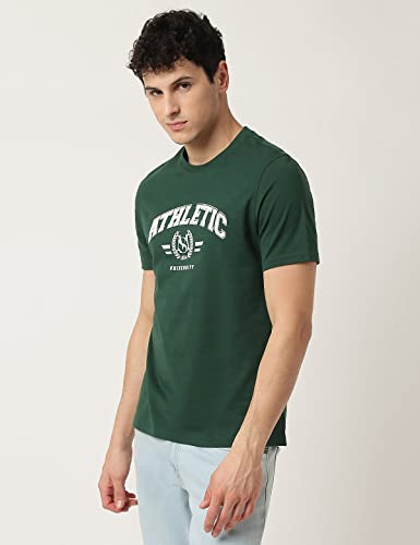 Image of Marks & Spencer Mens Printed Cotton Crew Neck Regular Fit T-Shirt