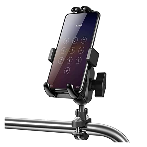 Universele Motorfiets Bike Mobiele Telefoon Houder Aluminium Fiets Rijpbeugel GPS Mount Stuur Side Mirror Stand (Color : Anti-theft knob) - Image 3