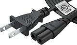 UL Listed Pwr AC Cable Replacement Power Cord 2 Prong 6 Feet (Black)