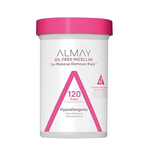 Almay Makeup Remover Pads, Micellar Gentle, Hypoallergenic, Fragrance-Free, Dermatologist & Ophthalmologist Tested (Packaging May Vary), 120 count