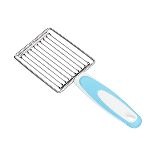 OEBUAFI Cortador de Carne de Acero Inoxidable, Rebanador de Almuerzo con Ergonómico Antideslizante para Cortar Jamón, Queso, Tomate, Frutas (BLUE)