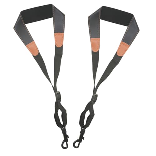 VANZACK 2pcs Adjustable Saxophone Neck Strap Leather Replacement Straps for Alto Tenor Saxophones Comfortable and Practical Design for Extended Wear and Easy Playing
