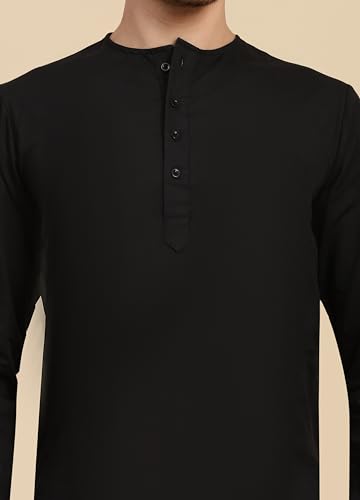Image of SKAVIJ Men's Pure Cotton Solid Kurta Pajama Set Round Neck Casual Yoga Dress