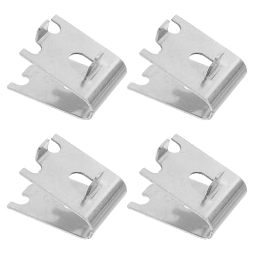 OSALADI Paquete de 4 Ganchos para Estanterías de Refrigerador y Congelador, Clips Ajustables de Acero Inoxidable para Soporte de Baldas en Cocinas y Almacenes