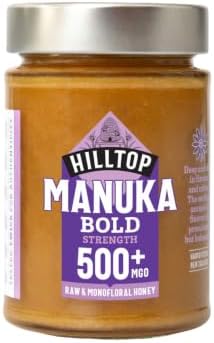 Hilltop Honey Manuka Honey MGO 500+ Certified Monofloral New Zealand Honey, Premium Active Manuka Honey, 225g, Packaging May Vary