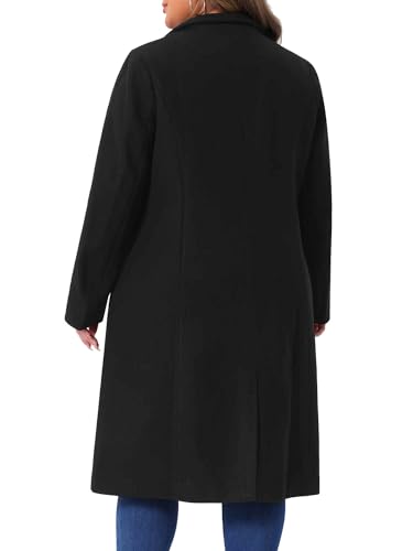 Agnes Orinda Women's Plus Size Overcoat Classic Stand Collar Long Sleeve Outwear Winter Long Trench Coat4