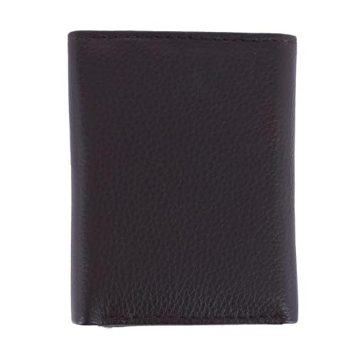 CTM Men's Leather Trifold Wallet, Brown2