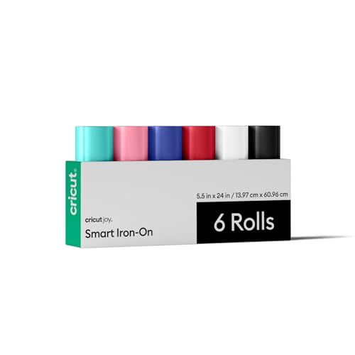 Cricut Smart Iron-On for Joy Sampler Pack (5.5in x 24in 6 Sheets) - HTV Heat Transfer Vinyl - Matless Cutting for Long cuts