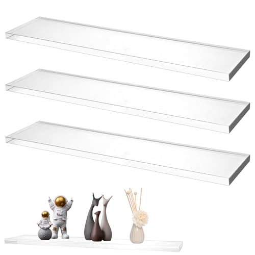 Ahzemepinyo 3 Pieces Acrylic Medicine Cabinet Replacement Shelves Bathroom Cabinets