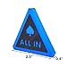 Hill Country Vinyl 3D Printed All in Triangle Button for Texas Hold'em Poker (2.5in [Standard], Blue/Black)