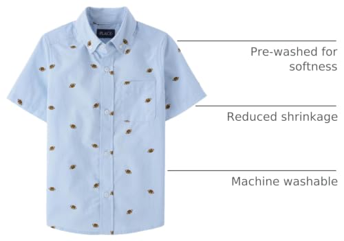 Image of The Children's Place Boys' Short Sleeve Poplin Button Down Shirt