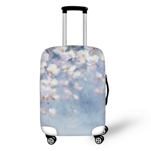 Housse valise M fleurs blanches réutilisable voyage affaires