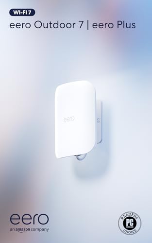 Image of Amazon eero Outdoor 7 dual-band PoE mesh wifi router with 1-month free eero Plus (auto-renews) - Weatherproof rating of IP66, 1-pack, AC power adapter not included, 2024 release