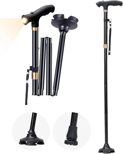 Bastones para Caminar, Sinocare Bastones para Hombres Mujeres Ancianos Mayores Extensible, Bastones de Trekking,Bastones Marcha,Bastones Senderismo Viaje, Negro