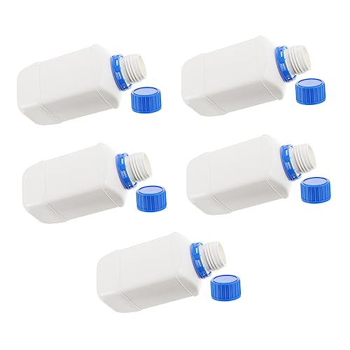 KICHOUSE 10 Pcs Reagent Plastic Bottle Wide Mouth Liquid Bottle Labs Chemical Reagent Bottle Containers with Lids Laboratory Reagent Container with Lid Empty Square Plastic Bottle White