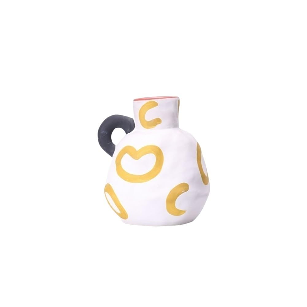 flower vase Cute Round Ceramic Vase Jar Arrangement Living Room Flower