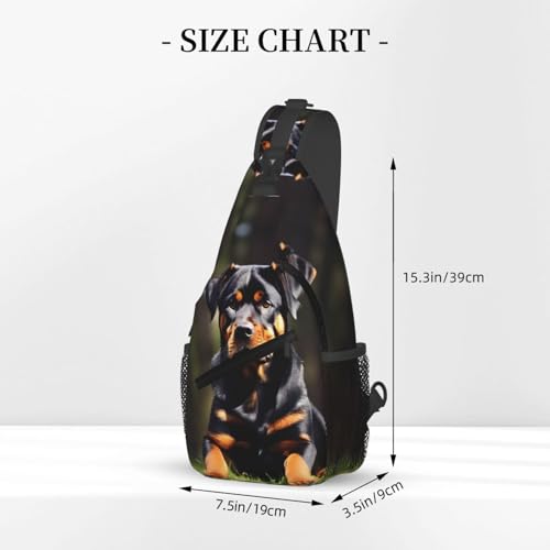 Mochila tipo sling con estampado Rottweiler para senderismo y viaje miniatura 3