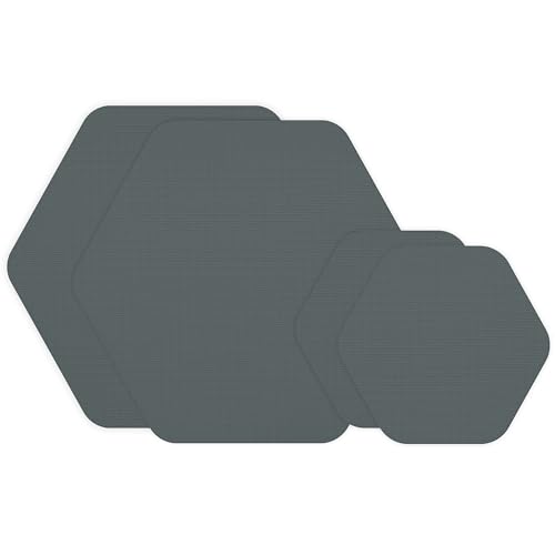 Image of GEAR AID Tenacious Tape Hex Repair Patches, 2.5 inch & 1.5 inch, Gray, 4 Count
