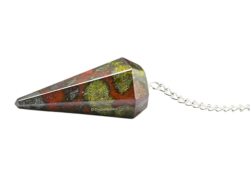Image of Certified Dragon Bloodstone Pendulum Dowsing Tool - Natural Crystal Pendulum for Spiritual Guidance - Premium Dowser Pendulum for Accurate Divination and Energy Healing - Perfect for Energy Healing and Chakra Balancing - Handcrafted with Precision and Elegance