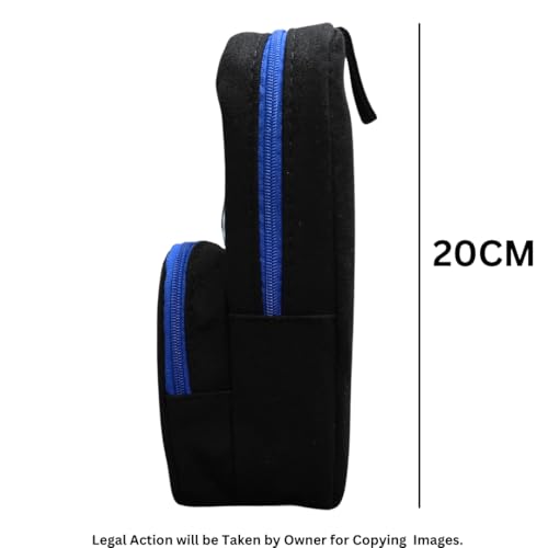 Image of Funfob Soccer Pencil Pouch for School College for Pen Pencil Football Pencil Box Travel or Cosmetic Case | Soccer Black Curry