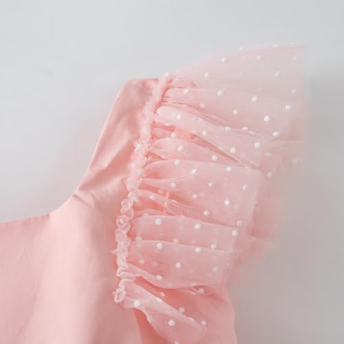 Image of Tutu.kk Toddler Girls Vintage Party Dress Ruffled Sleeve A-Line Tulle Flower Girl Dresses for Wedding,Birthday