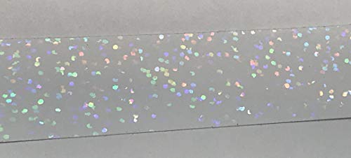 Glittering Sparkle Tape, Holographic Sequins, Self-Adhesive (1/4 inch x 50 ft, White)
