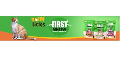 Image of First Meow Cat Treats Combo Soft Chicken Strip x1 & Chicken Sandwich x1 & Salmon Dice x1, 40g (Pack of 3) By Sniff N Licks