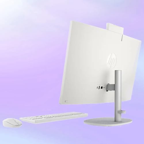 Image of HP 24 inch All-in-One Desktop Computer, FHD IPS Touchscreen PC, 13th Gen Intel Core i5-1334U Processor, 16GB RAM, 1TB SSD, Windows 11 Pro, 1080p IR Camera, Wi-Fi 6, Wireless Keyboard & Mouse, White