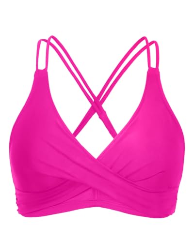 Image of Holipick Twist Front Bikini Tops for Women - Push Up Bathing Suit Top Padded Swimsuit Top