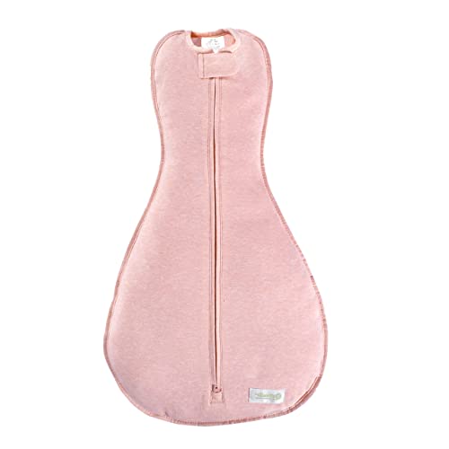 Image of Woombie Original Baby Swaddling Blanket - Soothing, Cotton Baby Swaddle - Wearable Baby Blanket, Heathered Pink, 14-19 lbs