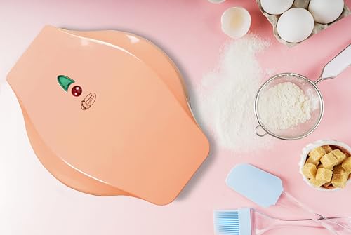 Bestron Waffeleisen für klassische Herzwaffeln, Herzwaffeleisen mit Antihaftberschichtung & Backampel, Waffelmaker aus der Sweet Dreams Kollektion, 700 Watt, Farbe: Orange