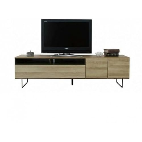150幅テレビボード 準完成品 スモークガラス リビング収納 テレビ台 150センチ[オーク柄(ナチュラル系)]