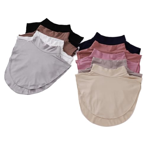 Women Modal Cotton Turtleneck Fake Collar Hijab Extensions Solid Neck Cover Half Tops3