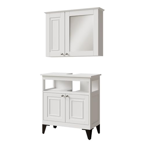 Vicco Conjunto de Muebles de baño Vanity, Blanco, 2 Partes