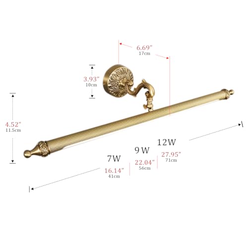 Image of Aiwen LED Vanity Light Fixture 9W 22.04 inch Bath Vanity Lights with PC Lamp Shade Retro Artwork Picture Lighs Wall Sconces for Dressing Bathroom Lighting Soft White 3000k