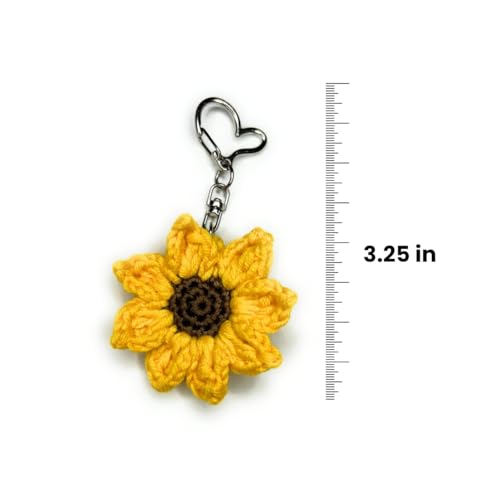 Handmade Crocheted Flower Keychain Keyring for Girls3