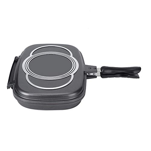 Double-Sided Bbq Grill Pan, Portable Frying Pan Flip Non-Stick Barbecue Cooking Tool Cookware Stove Anti-Scalding Handle Skillet Cast Grill Frittata Pan For Indoor And Outdoor Cooked Chicken, Fish #TOP3